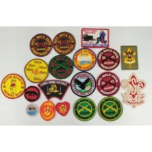 Vintage Patch Lot Of 19 Mix BSA Boy Scouts US Military Insignia Awards Badges